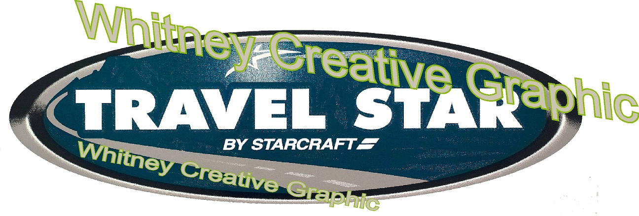 TRAVEL STAR by Starcraft RV LOGO Blue decal Graphic 47″X14.3″ Made fresh!
