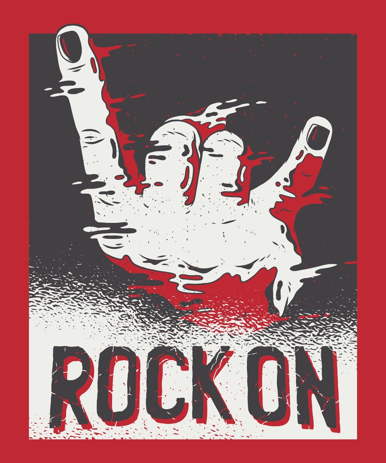 Rock On Sticker 3″ Hand Gesture Devil Horns Punk Rock Metal Hardcore Music