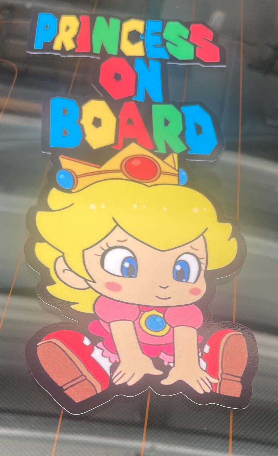 Super Mario Sticker Princess Peach Baby on Board Princess on Board Bumpersticker