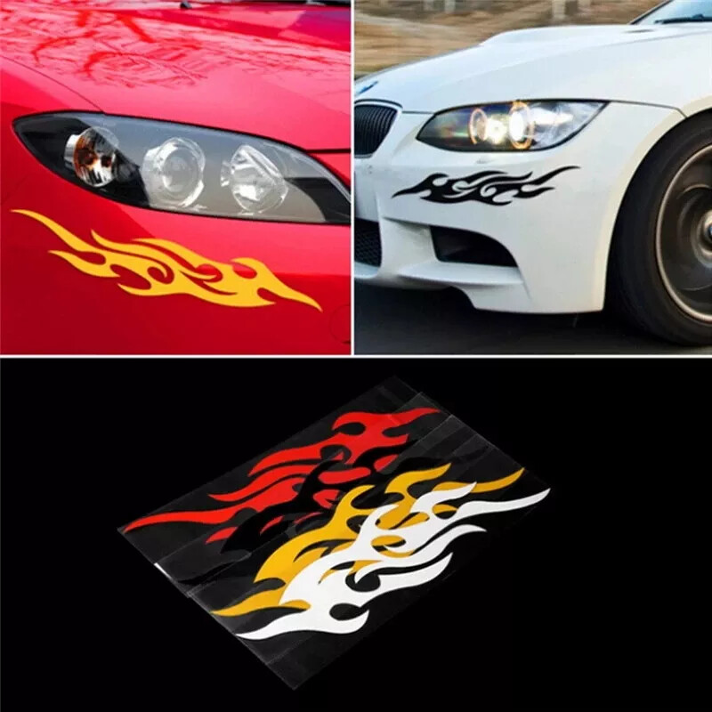2pcs Car Stickers Reflective Flame Cars Decoration Fire Auto Mirror Sticker
