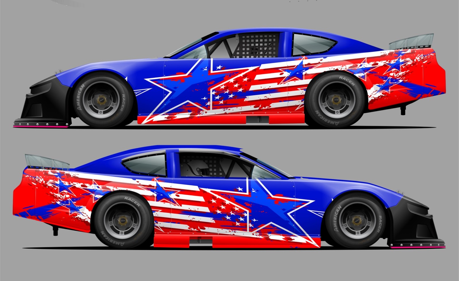 Teal Race Car Side Wrap Decals Late Model, Street Stock, Modified #46