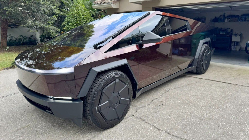Tesla Cybertruck DIY PPF Paint Protection Film Wrap Color Change Agate Red
