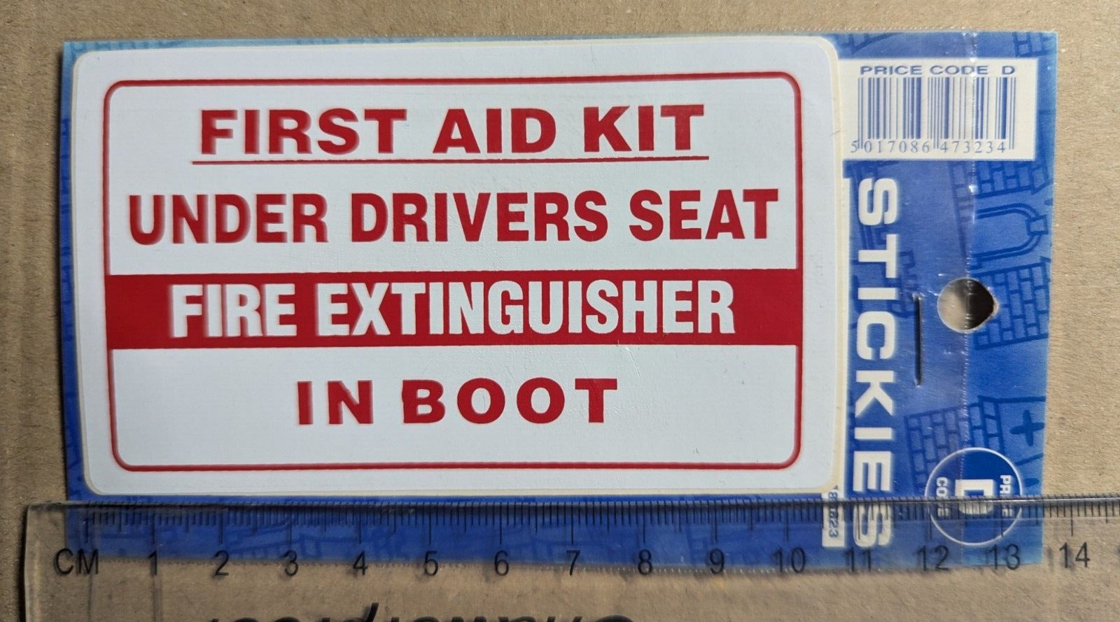 First Aid Fire Extinguisher Sign Emblem Car Van Vinyl Bumper Sticker Decal