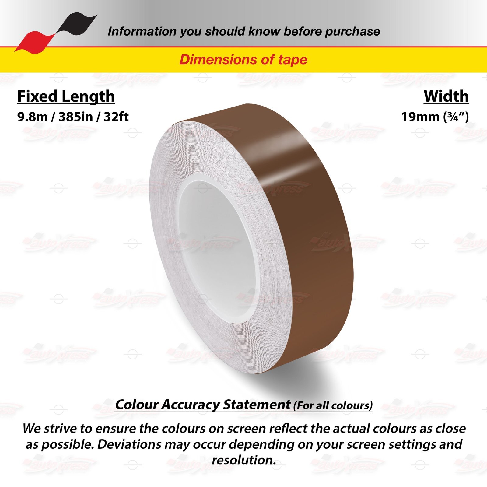 BROWN 19mm 3/4″ Roll PIN STRIPE Car Striping Trim Line TAPE Decal Vinyl Sticker