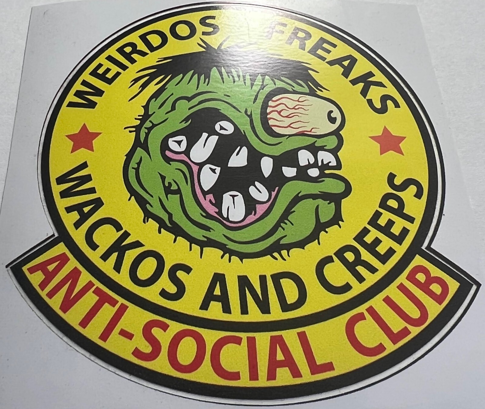 ANTI-SOCIAL CLUB BIG ED ROTH WEIRDOS FREAKS WACKOS AND CREEPS 3.75X3.5″ RAT FINK