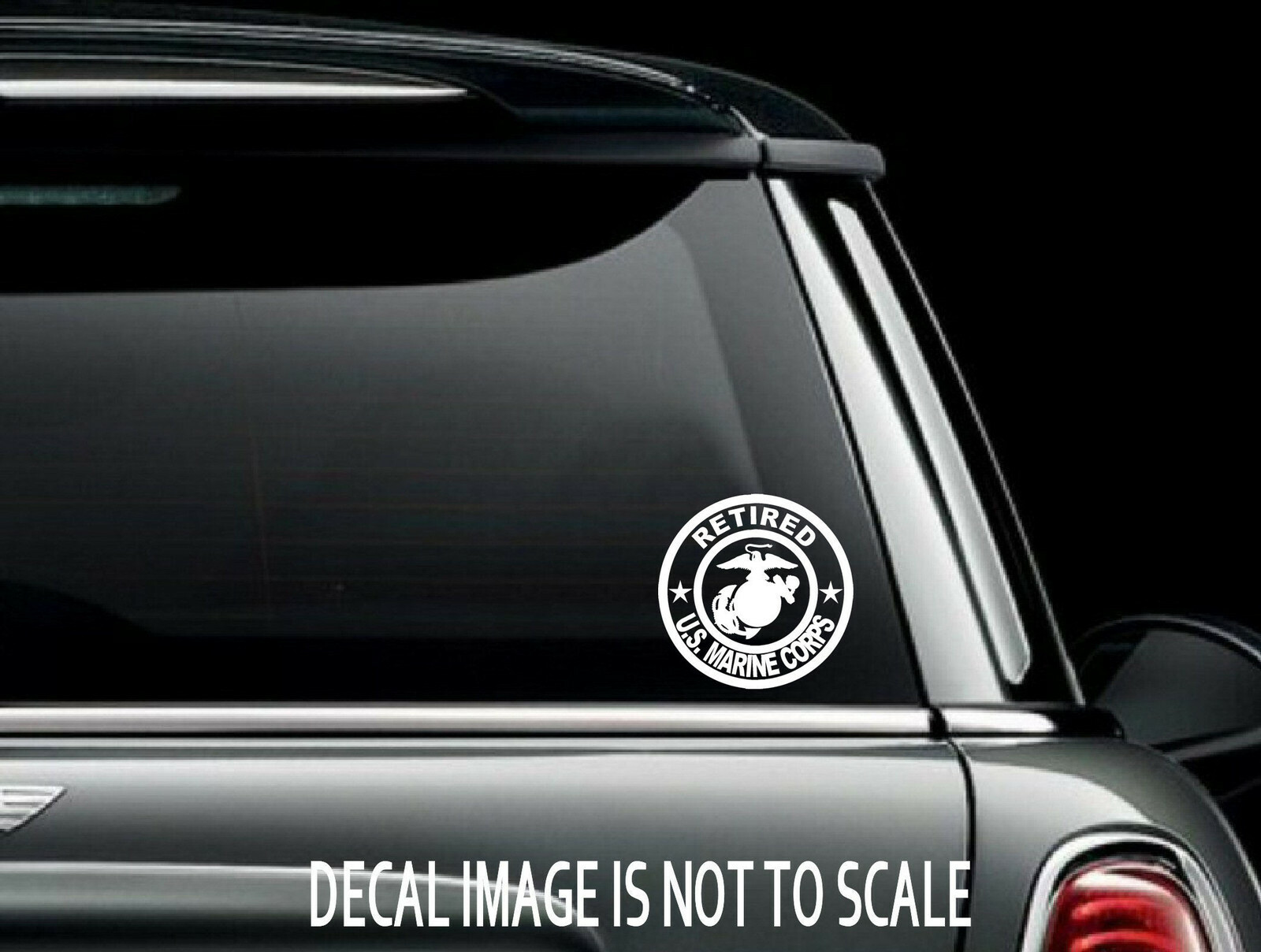 Round 6″ Retired US Marine Corps Cut Vinyl Car Window Decal Sticker US Seller