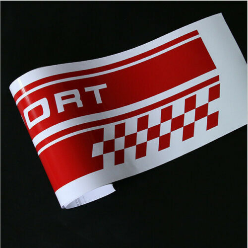 Racing Plaid Hood Door Fender Skirt Side Stripes 2pc Decal Sticker for Sport Car