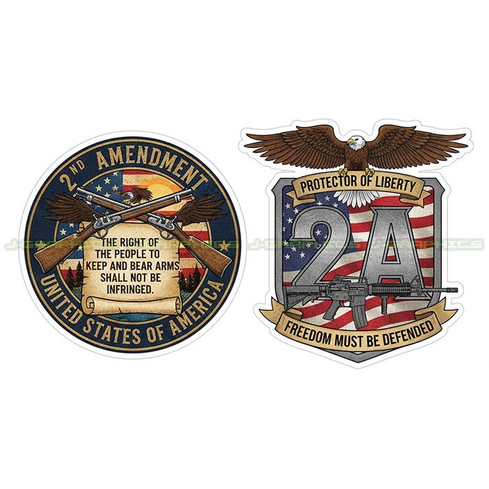 2nd Amendment Sticker Decal American Rights Gun Helmet Motorcycle Car 2 pack G