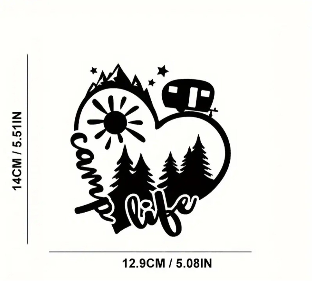 Camp Life Camping Glamping Decal Sticker Car Truck Free Shipping