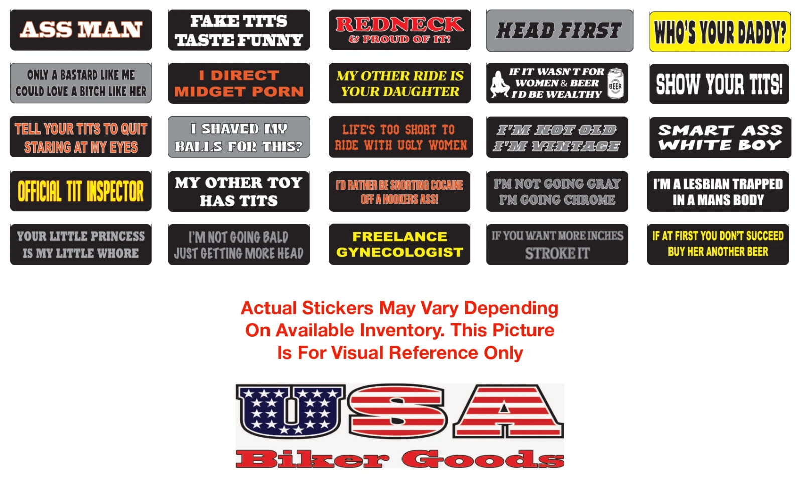 Popular Mens Motorcycle Helmet Sticker Decal 25 Pack B