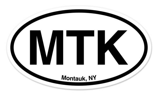 MTK Montauk New York Oval car window bumper sticker decal 5″ x 3″