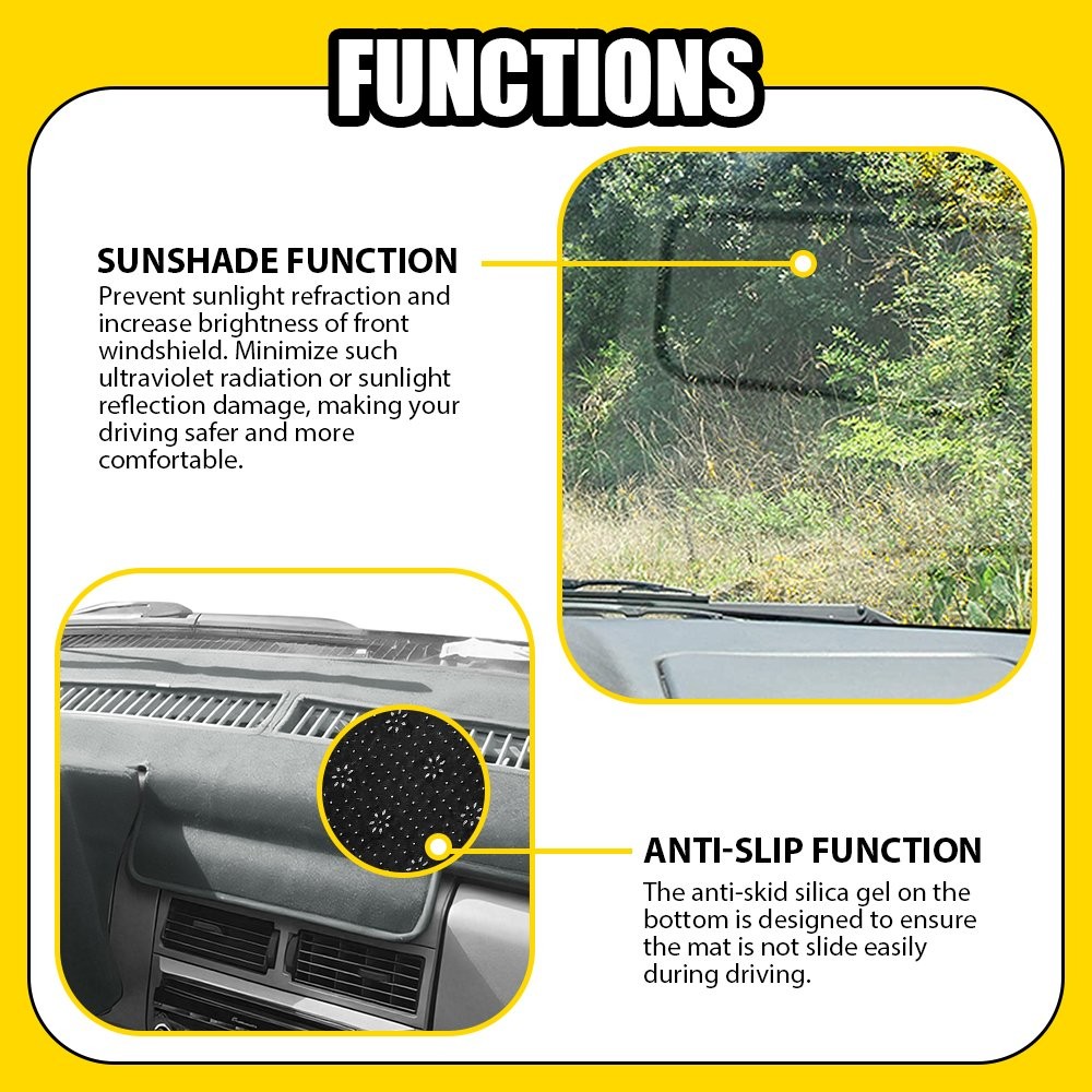 For 88-94 Chevy C1500 C2500 K1500 K2500 K3500 Gray Dash Mat Dashboard Cover 1-5X