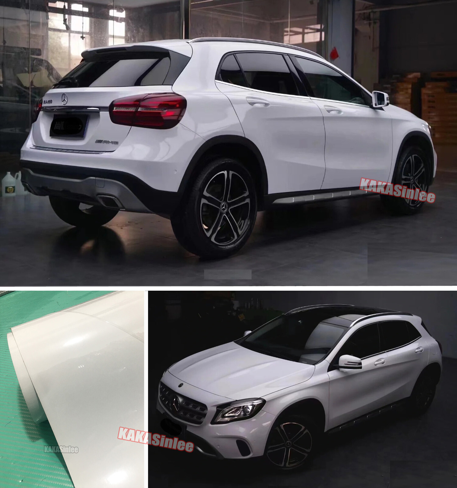 Bubbles Free Glossy Bright WH Whole Car SUV Vinyl Wrap Hood Sticker Stretch US