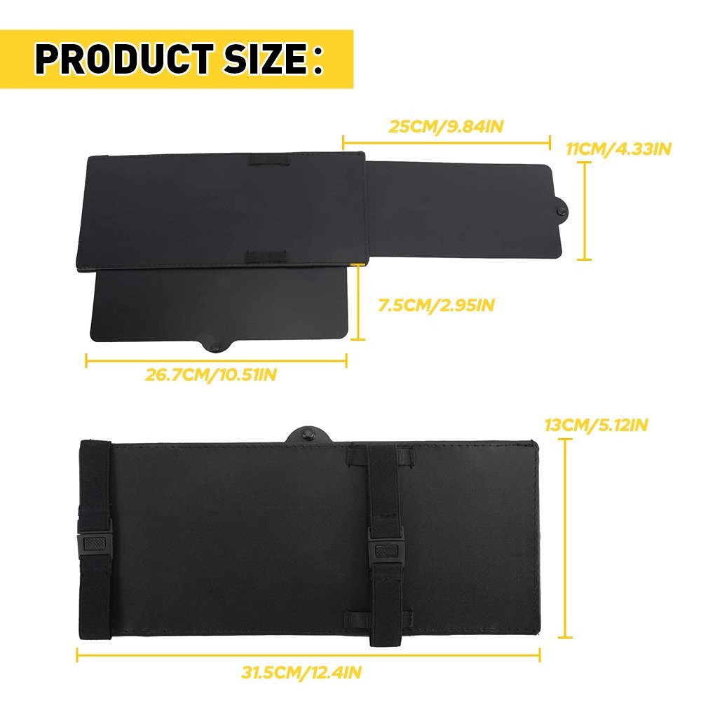 1/2pc Car Sun Visor Extension Shield Front Side Shade Anti-Glare Sunshade Black