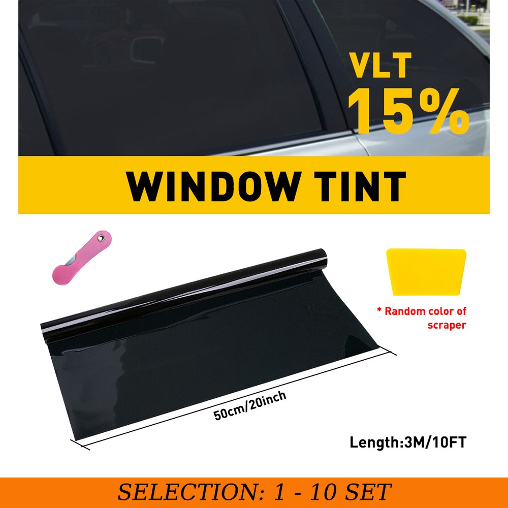 1-10X Shade 15% VLT Car Window Tint Film Roll for Car Home & Office – 20″ x 10FT