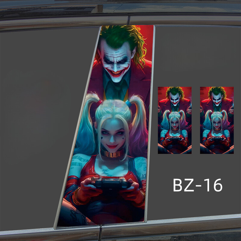 2pcs New Halloween Car Center Pillar Sticker B-pillar Protective Film Decor