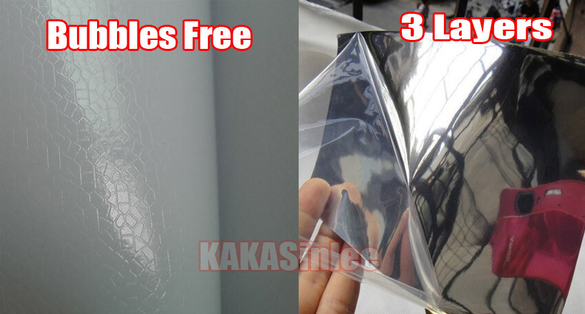 Silver – Smooth Mirror Chrome Car Wrap Metal Vinyl Decal Sticker Bubble Free US