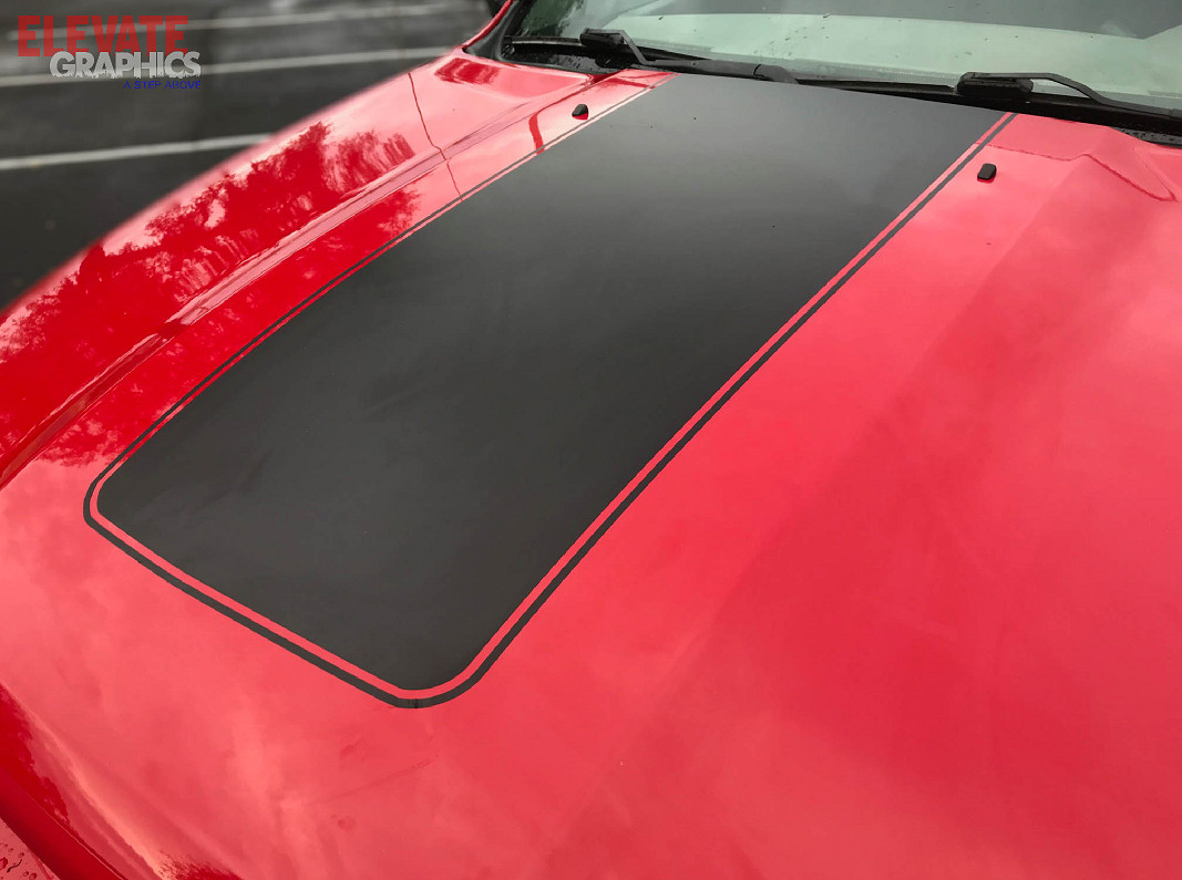 2009-2018 For Dodge Ram 1500 Decals Center Hood Stripes Vinyl Graphics Stickers