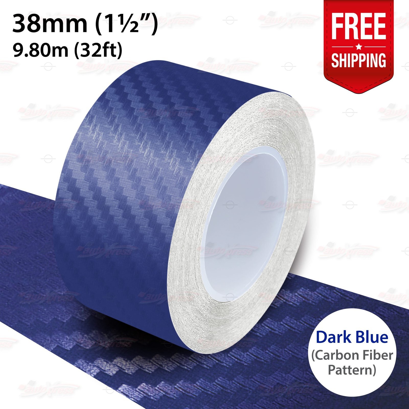 CARBON FIBER DARK BLUE 1.5″ 38mm PIN STRIPE Striping TAPE Decal Vinyl Sticker