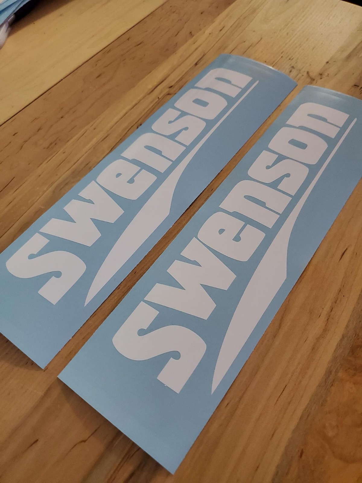 swenson spreader sand replacement Decals Stickers Gloss WHITE 10″ (2) USA