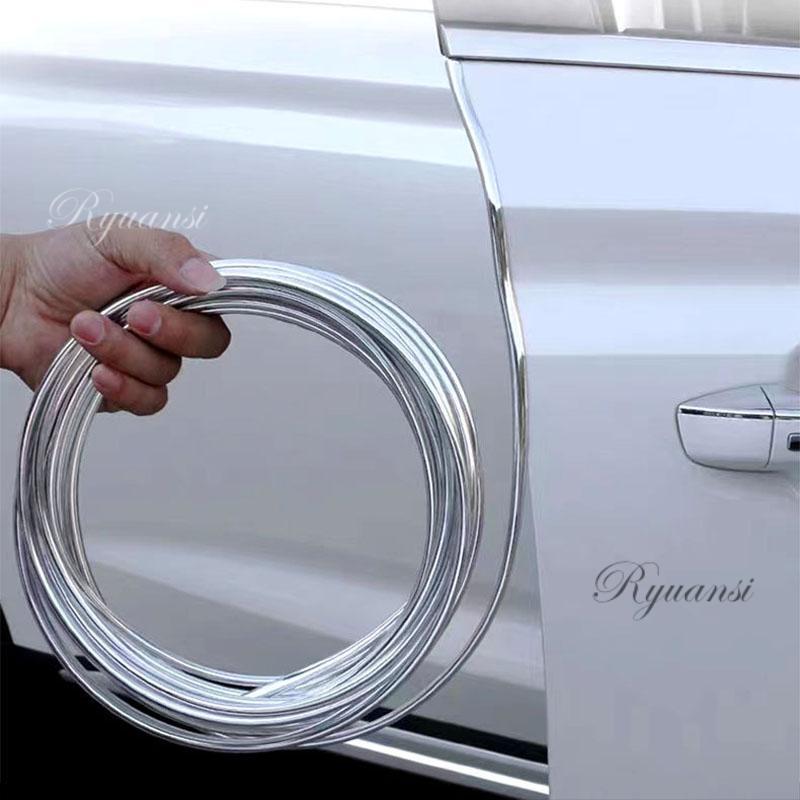 Chrome Car Door Edge Guard Interior Decor Vent Molding Trim Seal Strip Protector