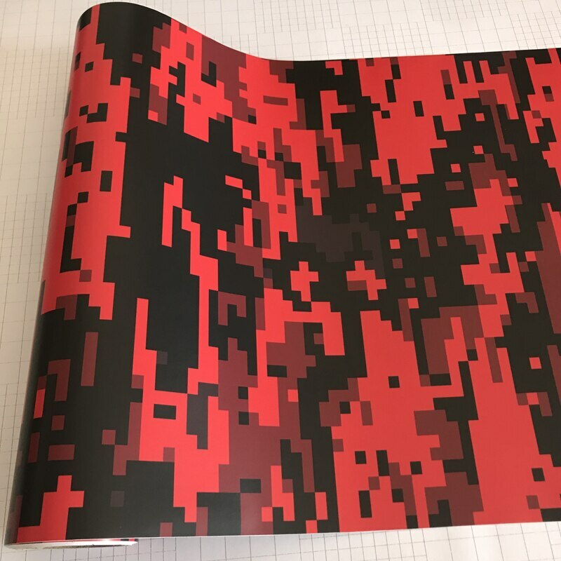 Vinyl Car Wrap Decal Sticker Matte Roll Black Red Gray White Camo Textured Style