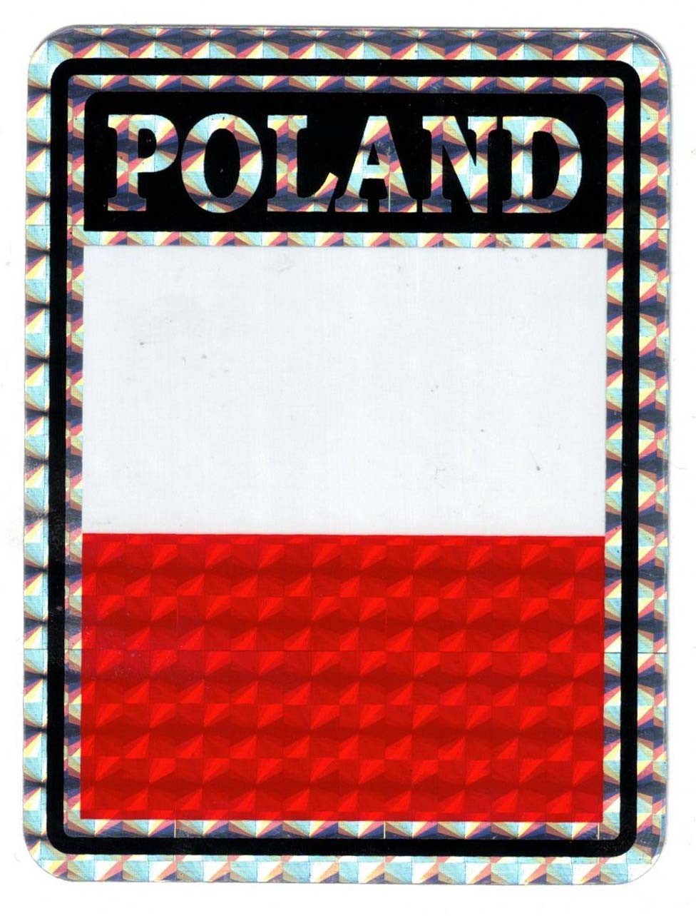 Pack of 2 Poland Plain Country Flag Reflective Decal Bumper Sticker DC-189