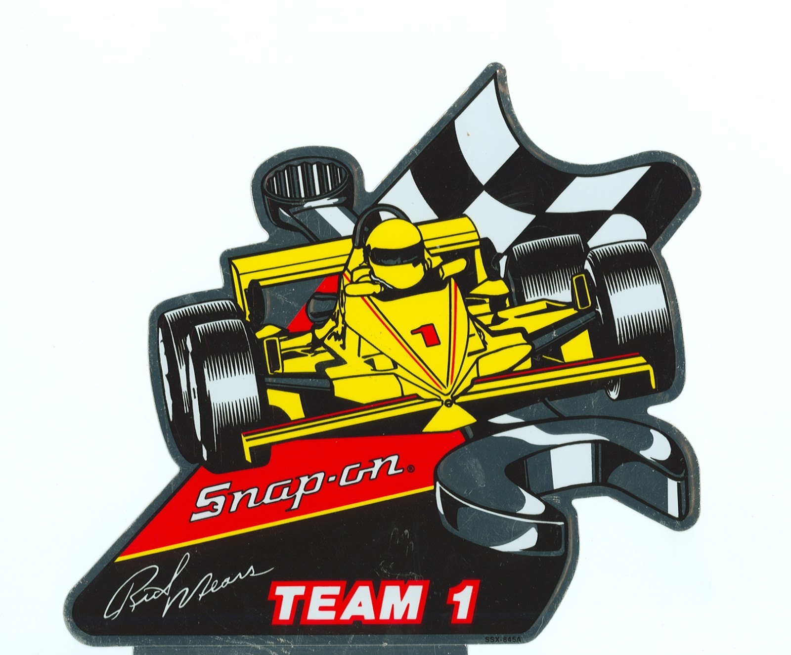 NEW Vintage Snap-on Tools Rick Mears INDY Tool Box Sticker Racing Decal SSX845YL