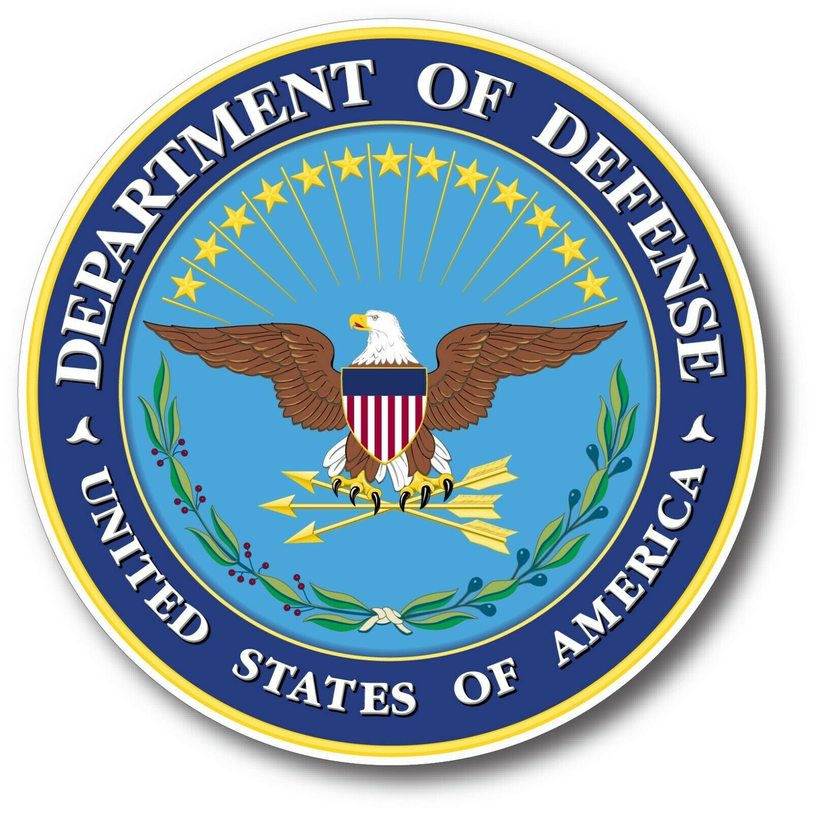 UNITED STATE DEPARTMENT OF DEFENSE DECAL STICKER 3M USA MADE CAR TRUCK WALL