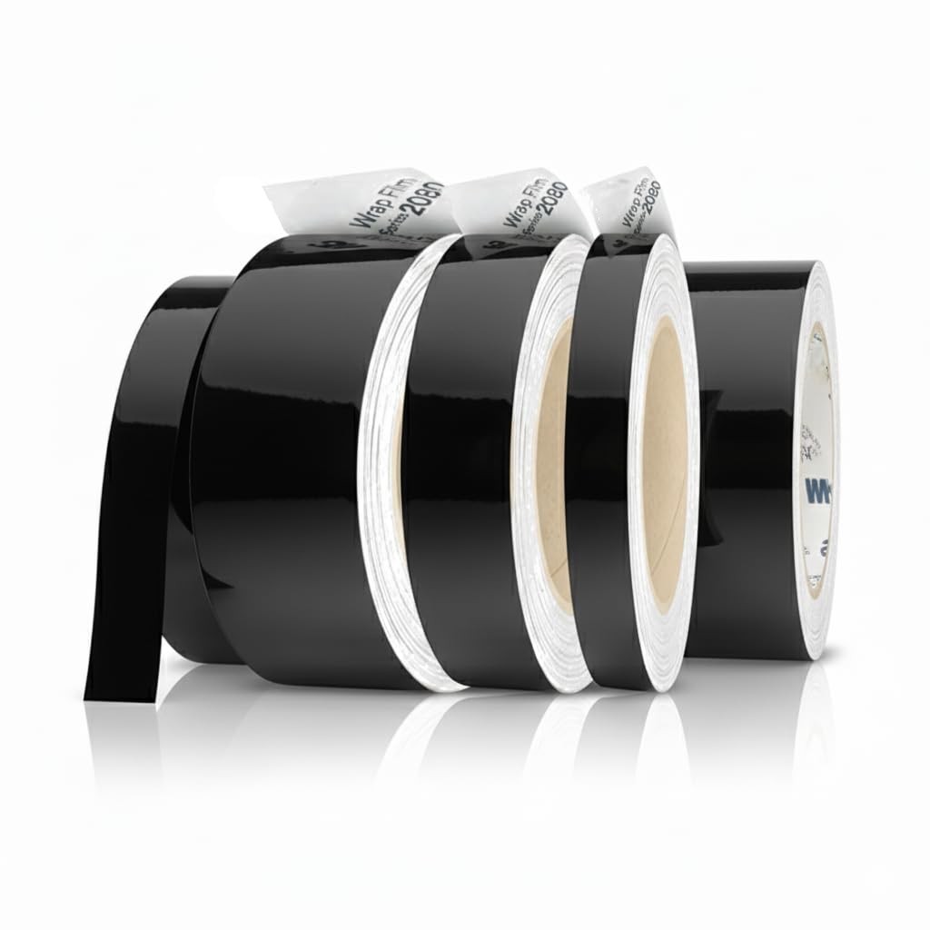 Upromax Vinyl Wrap 2080, G12 Gloss Black – 0.5″ to 8″ 4 inches x 25 FT,