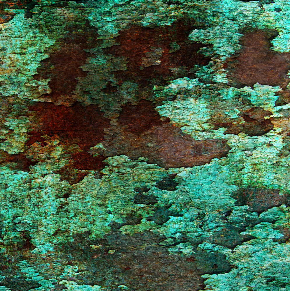 2-58″x360″ (720″ total) Rust Patina Teal Green Blue Grunge Vehicle Boat Wrap ATV