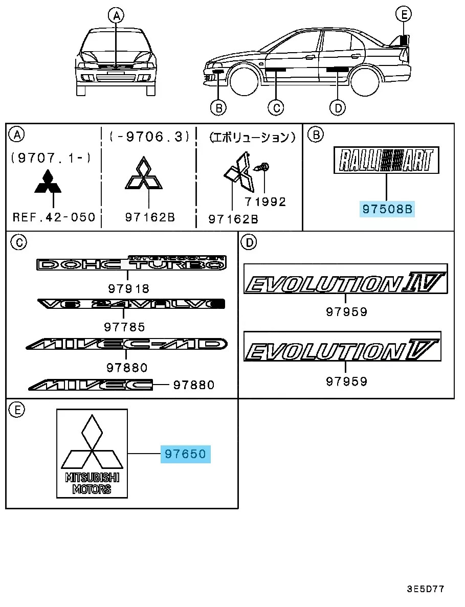 MITSUBISHI Genuine OEM LANCER EVO 6 Tommi Makinen Edition Decal 8 pieces Set