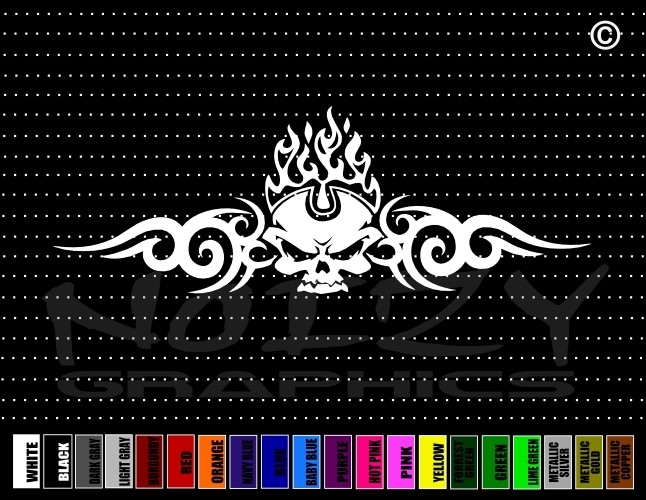 Skull #19 4×4 JDM Redneck Gun Flames Muscle Car Decal Window Vinyl Sticker 4×4