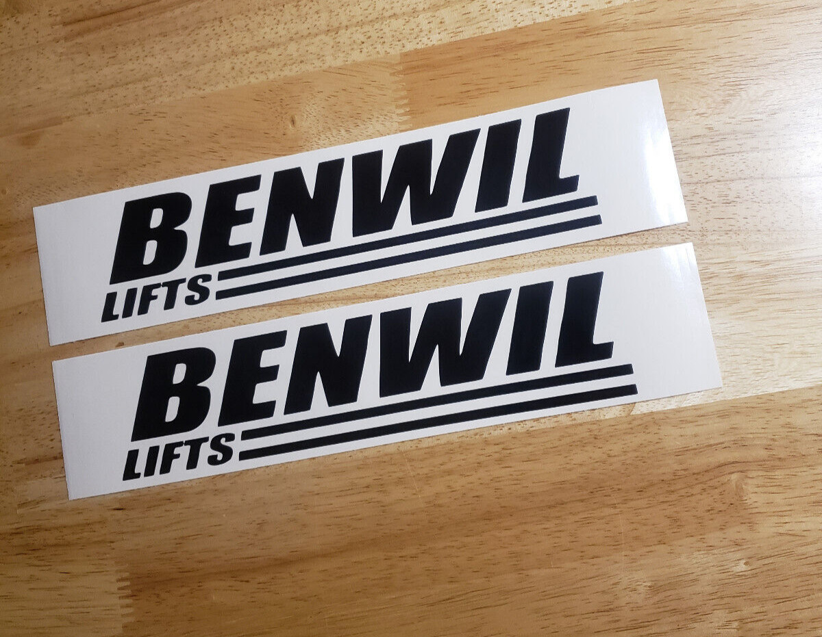 Benwil lifts lift decals 18″ (2) SET BLACK Vinyl Decals Stickers usa FAST