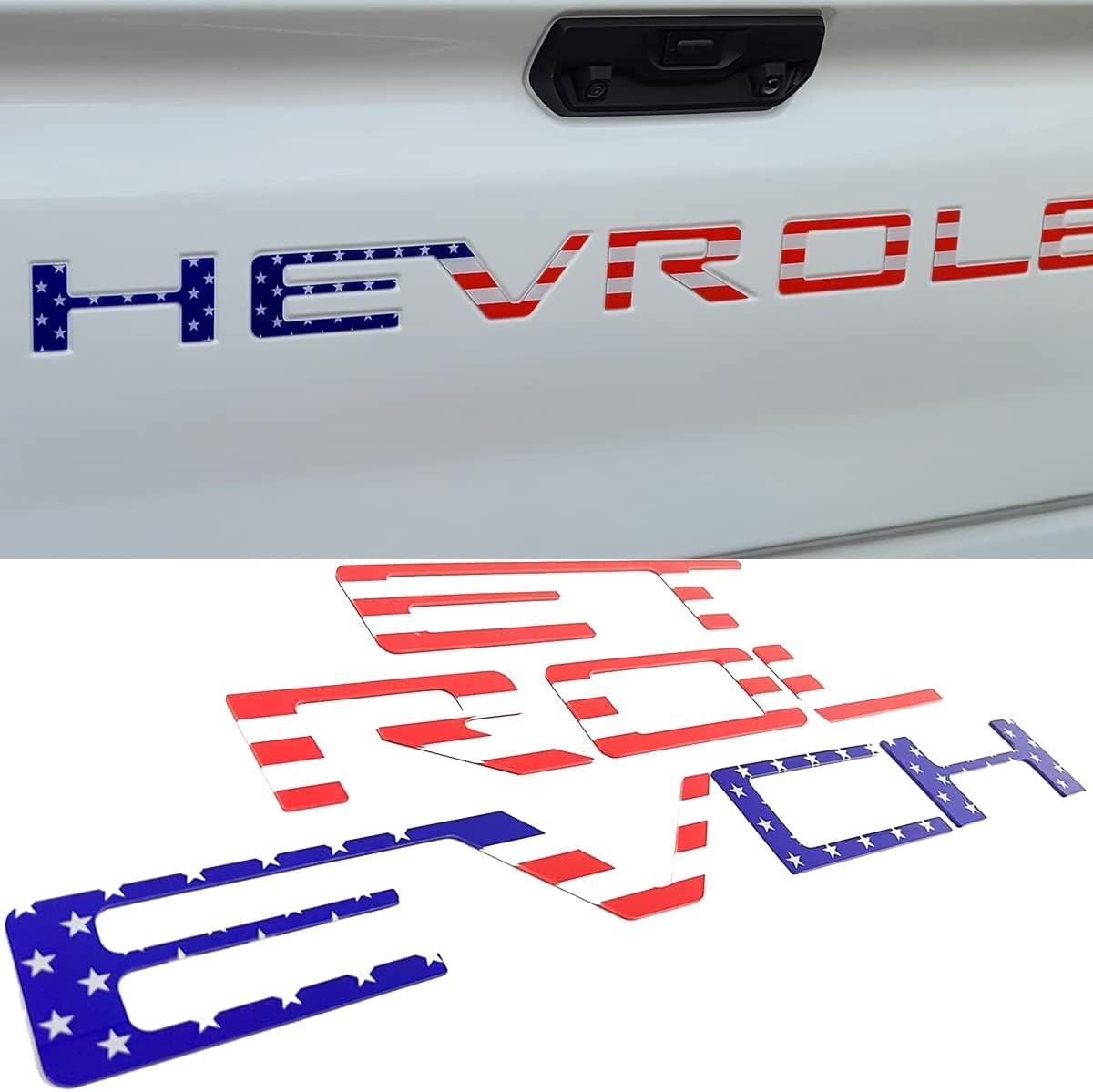 Tailgate Insert Letters Compatible with 2019 2020 2021 2022 American flag