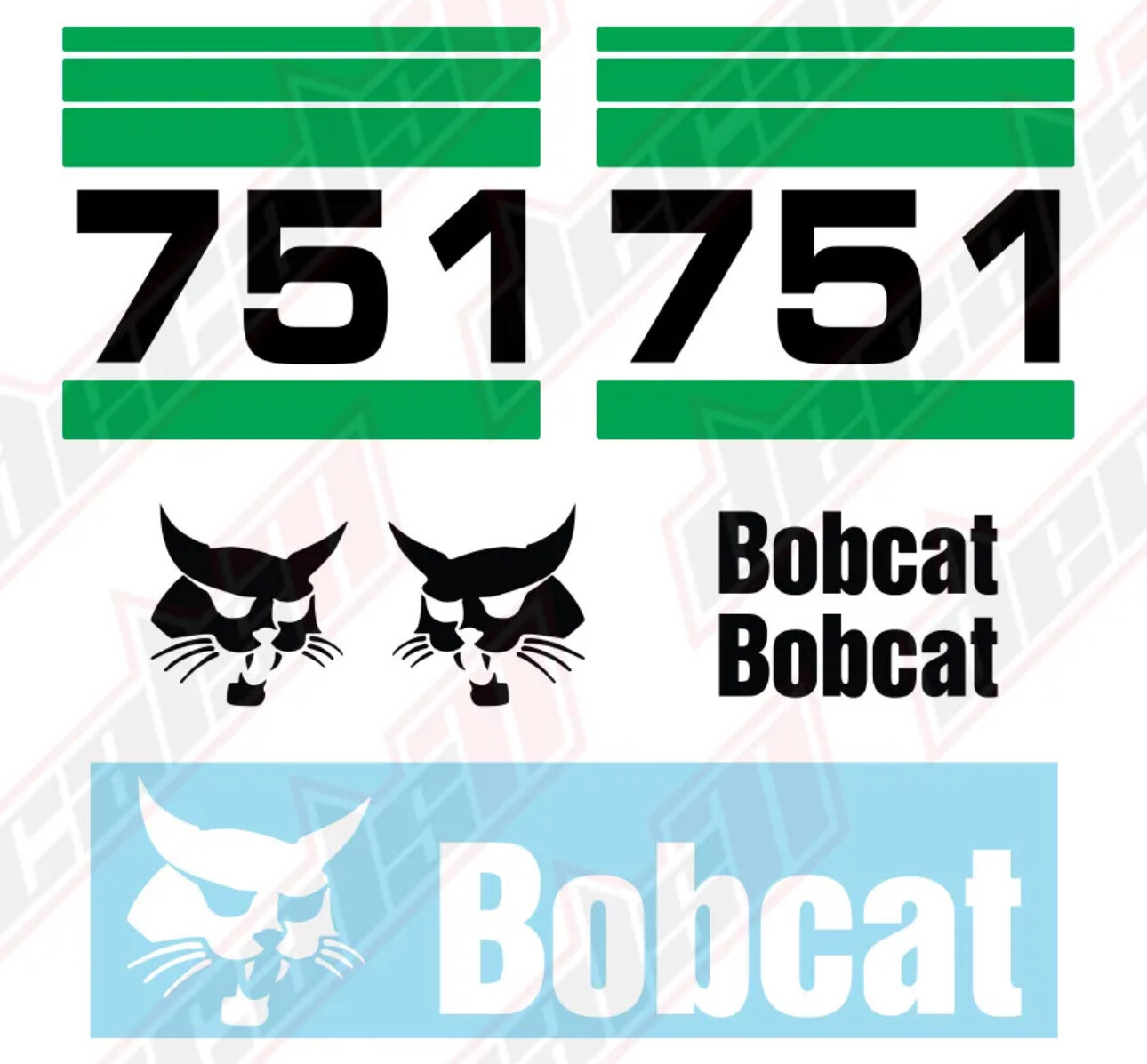 Bobcat 751 Skid Steer Set Vinyl Decal Sticker – Aftermarket