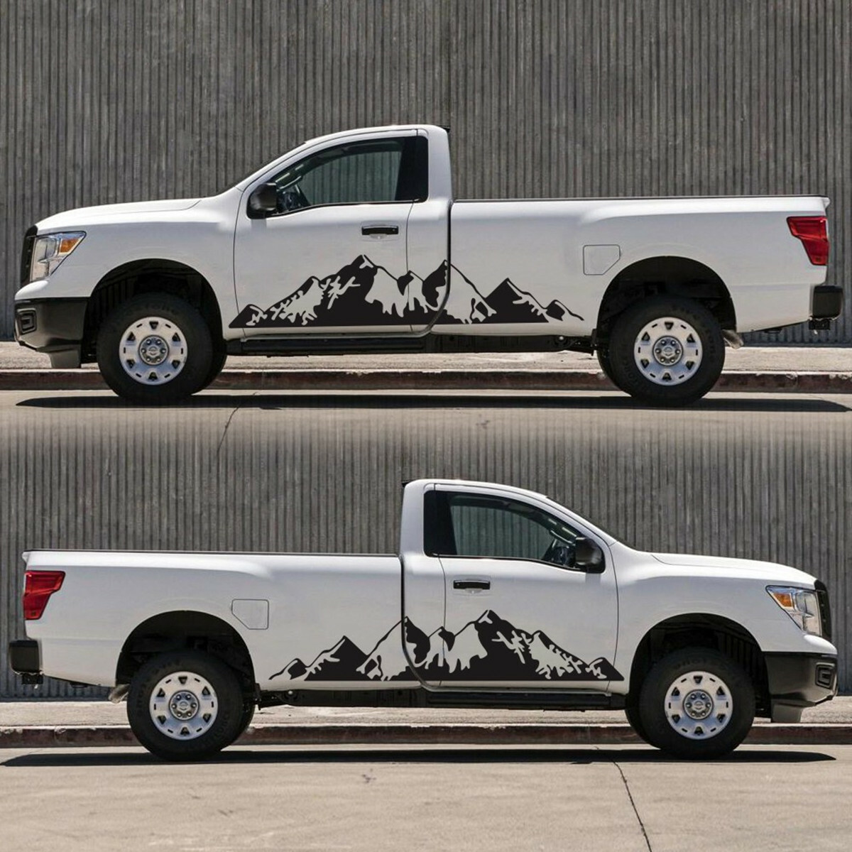 Car Racing Side Door Long Stripe Stickers Mountain Graphic Vinyl Decal 190x38cm