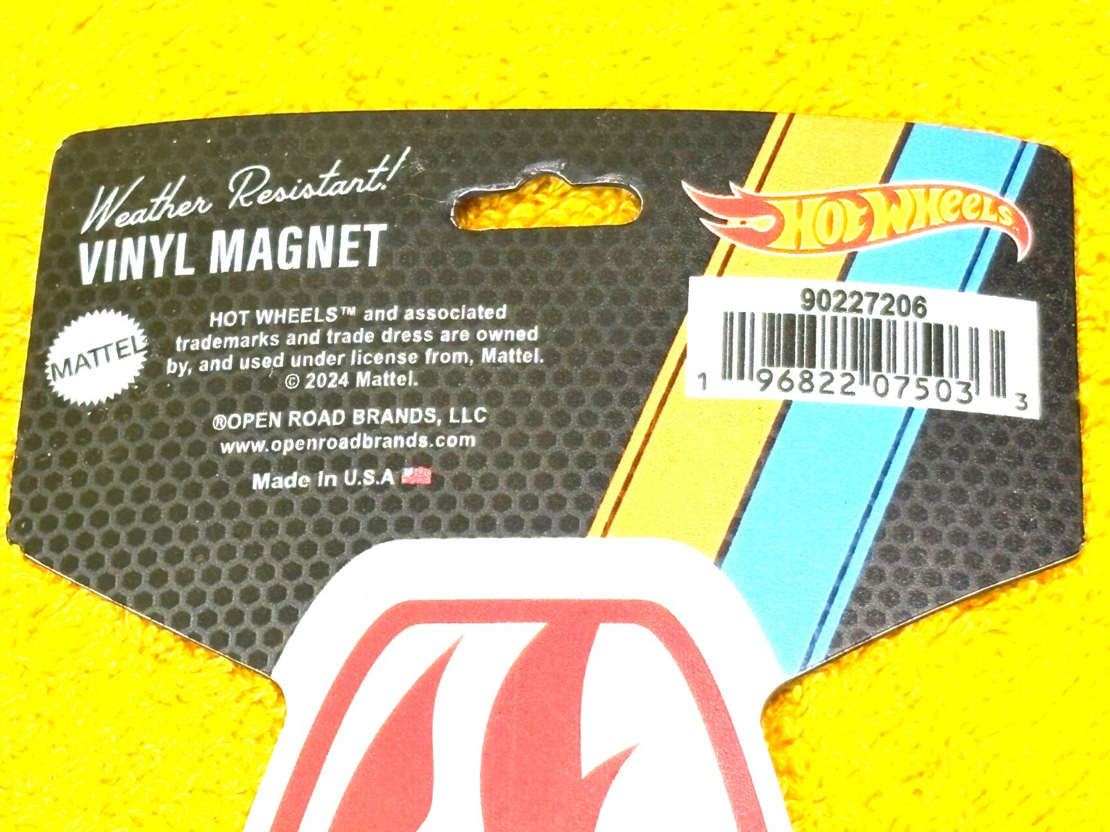 MATTEL ORIGINAL HOT WHEELS SINCE 1968 VINYL MAGNET WEATHER RESISTANT 90227206