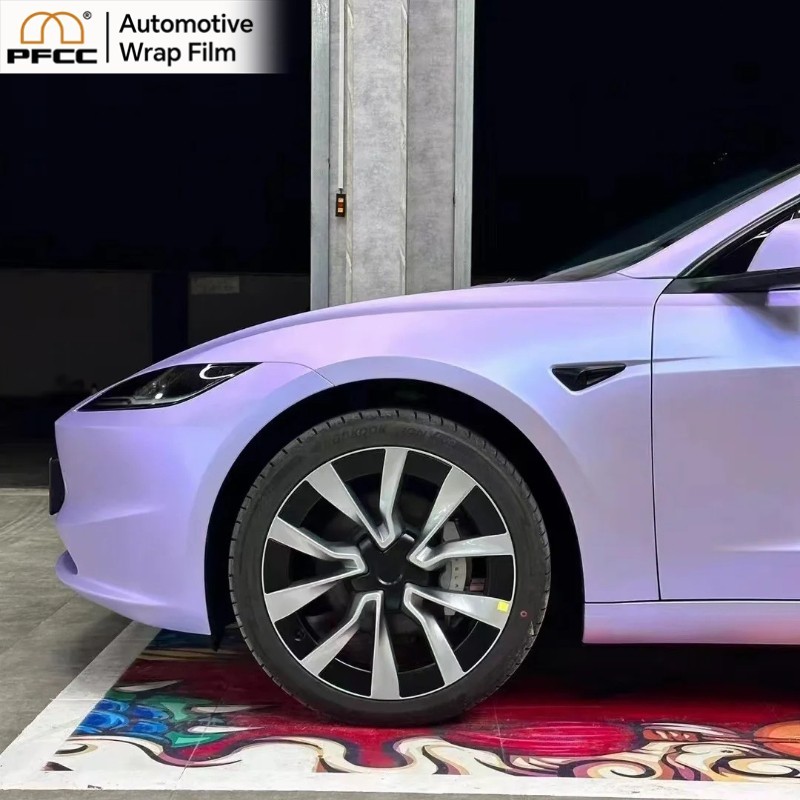 5ft x50ft PET Car Wrap Vinyl Matte Silver Phantom Purple Air Release Bubble Free