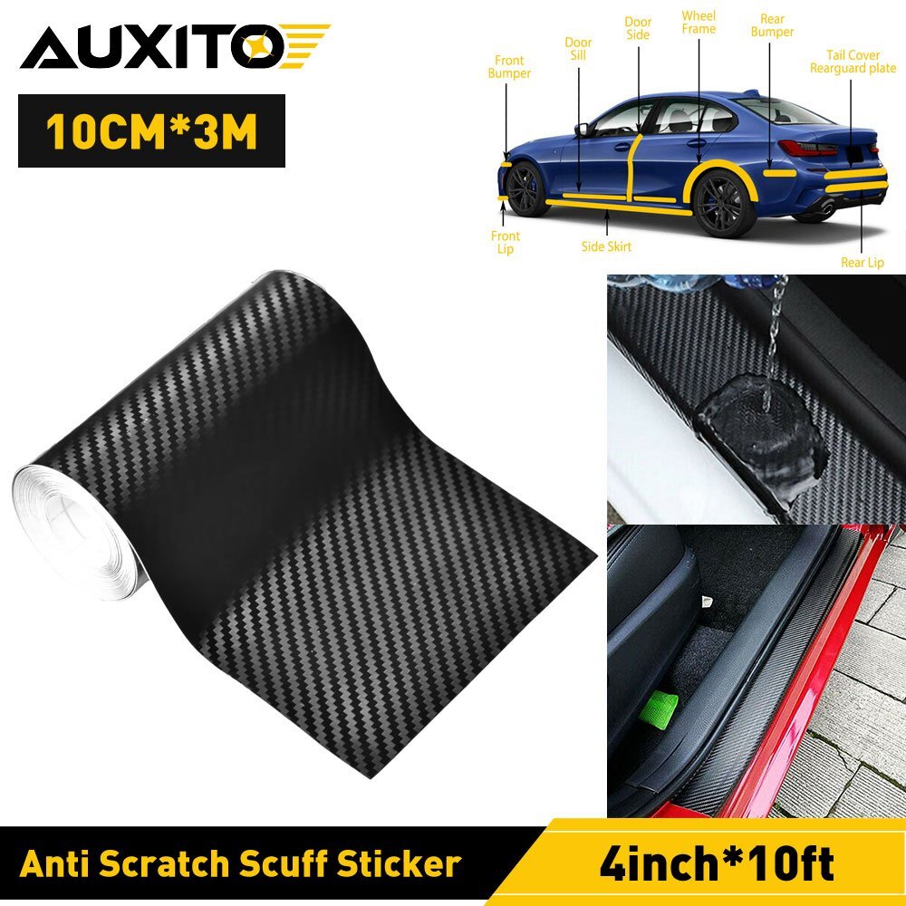 4inch*10ft Car Sticker Protector Strip Door Sill Anti-scratch Tape Carbon Fiber