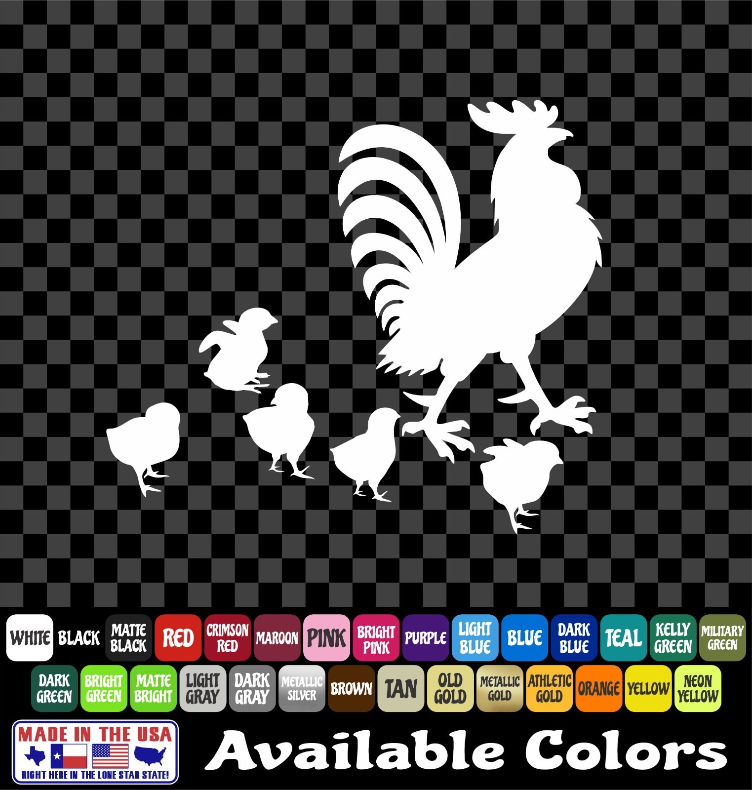 Rooster Stickers Chickens Chicks Chick Coop Farm Animals Vinyl Decal Car 4.25×5
