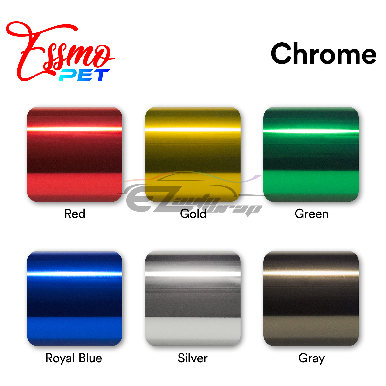 ESSMO PET Super Chrome Stretch Royal Blue Vehicle Vinyl Wrap Decal Sticker Sheet