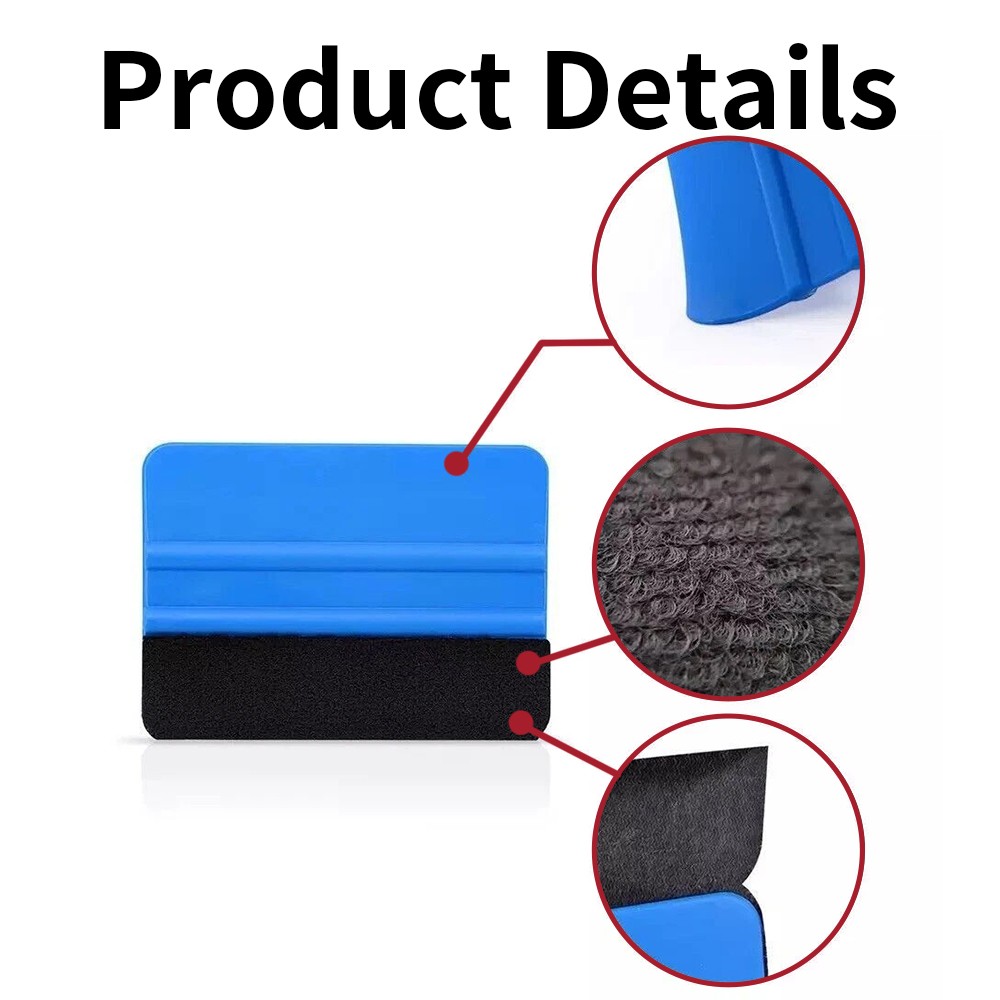 2-Pack 4″ Felt Edge Squeegee Application Tool For Car Vinyl Wrap Scraper Decal