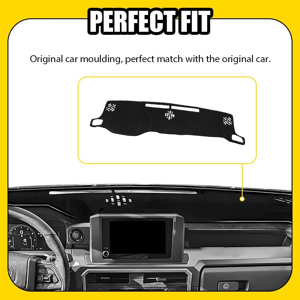 Black Dash Mat Cover Pad For 2024 2025 Toyota Tacoma Interior Dashboard 1-5X