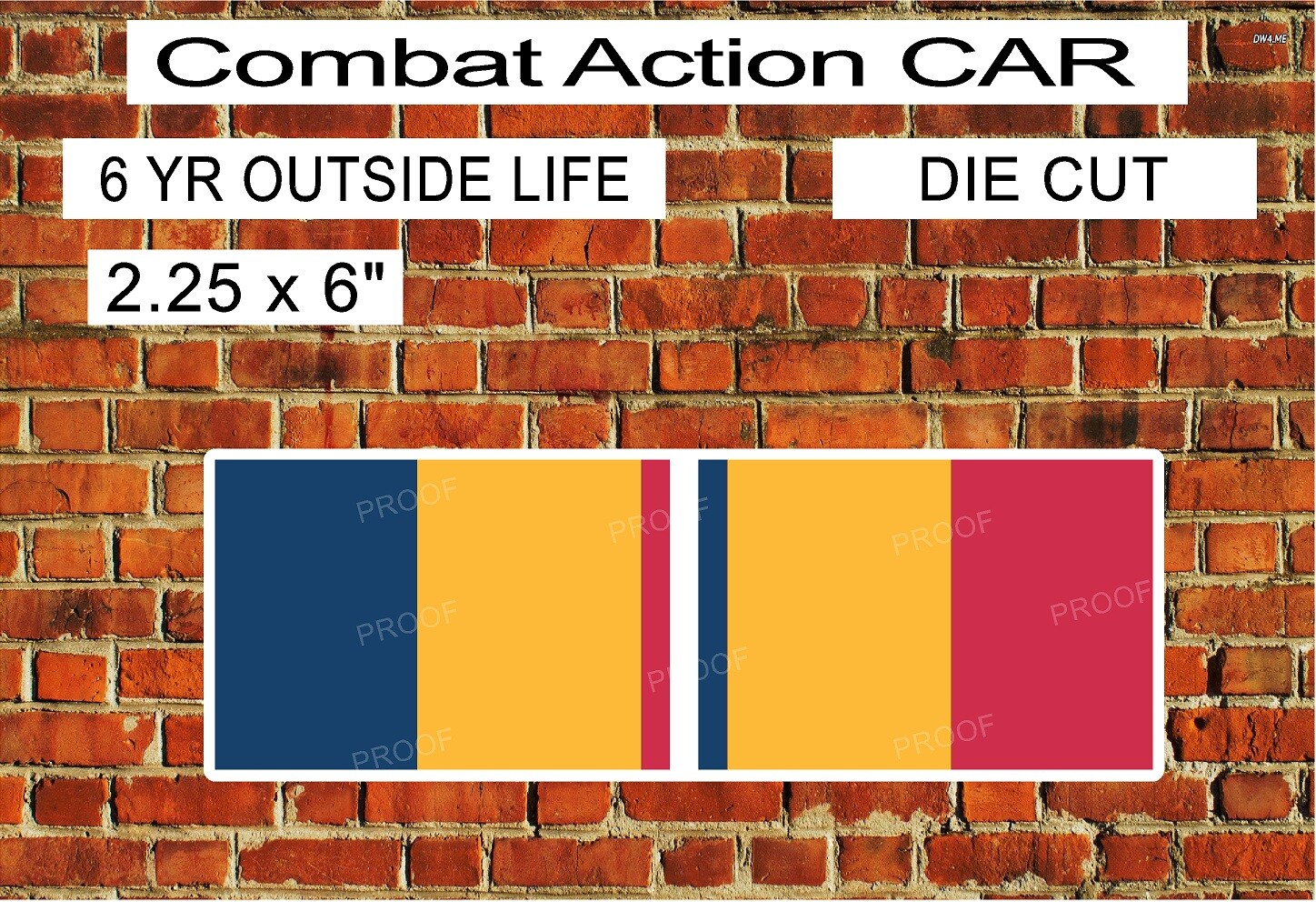 COMBAT ACTION RIBBON “CAR” MILITARY DECAL STICKER MARINES ARMY AIR FORCE NAVY
