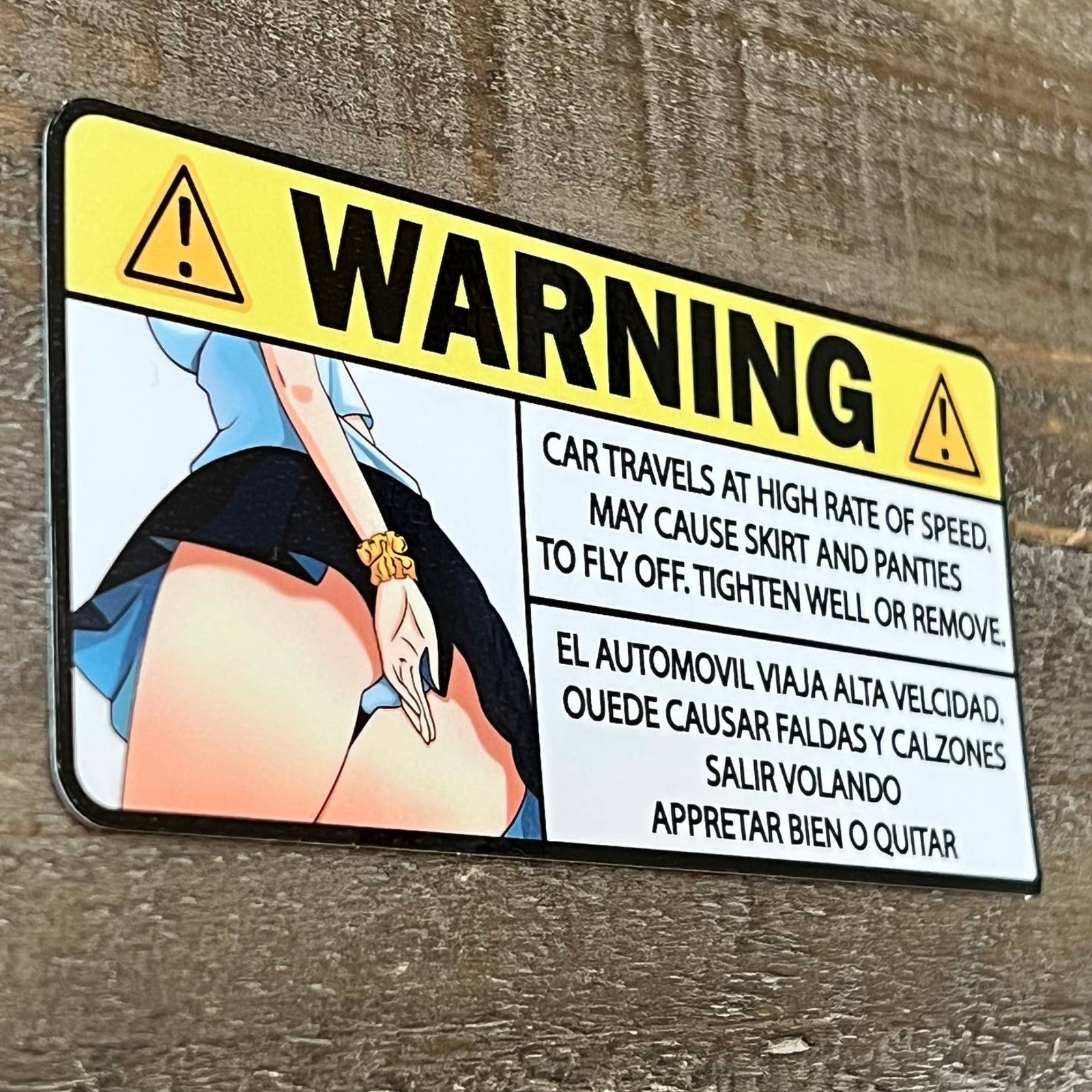 Car Warning | Funny | Anime Car Warning | Car Warning Sticker | Mechanic | 5″