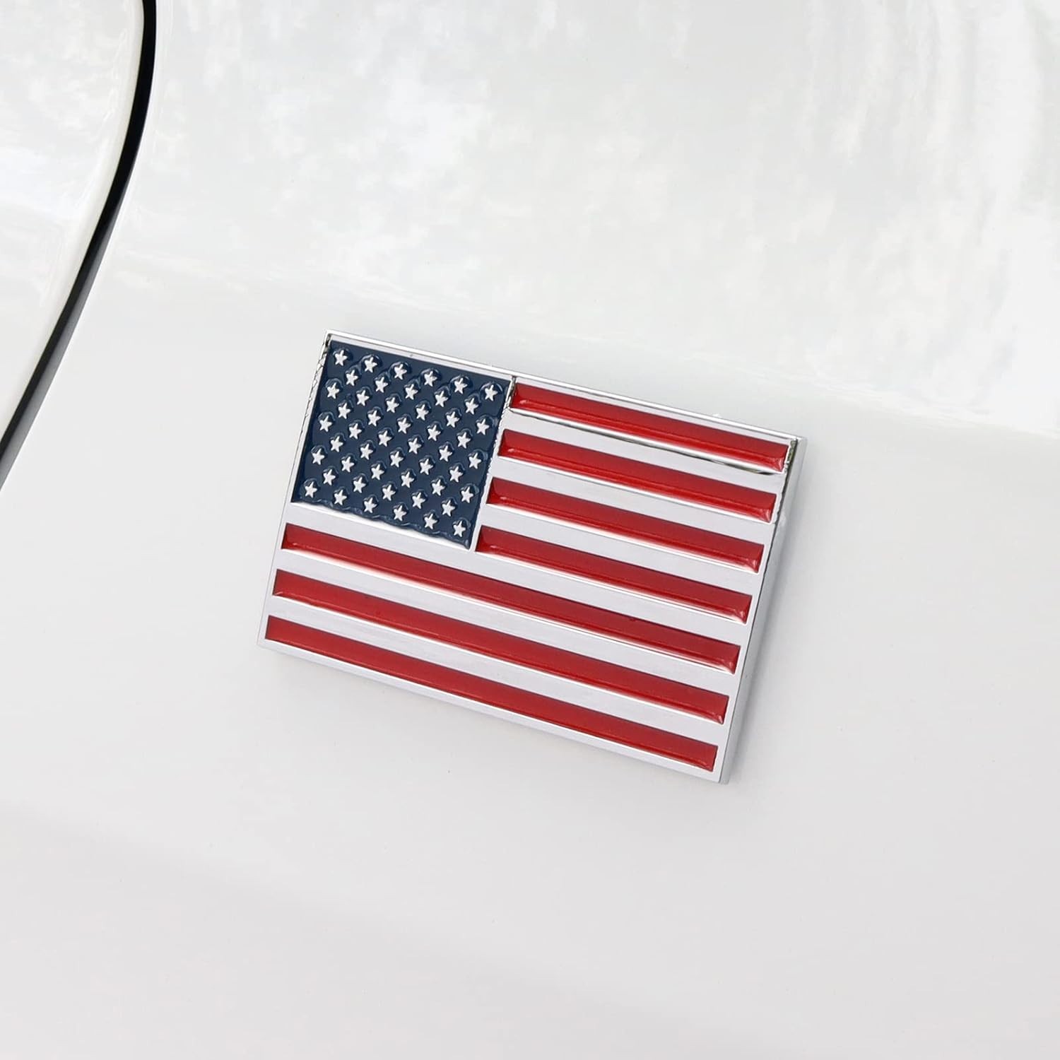 3D American Flag Metal Car Sticker, 3.15″ x 2″ Flag Decal, Zinc Alloy Emblem…