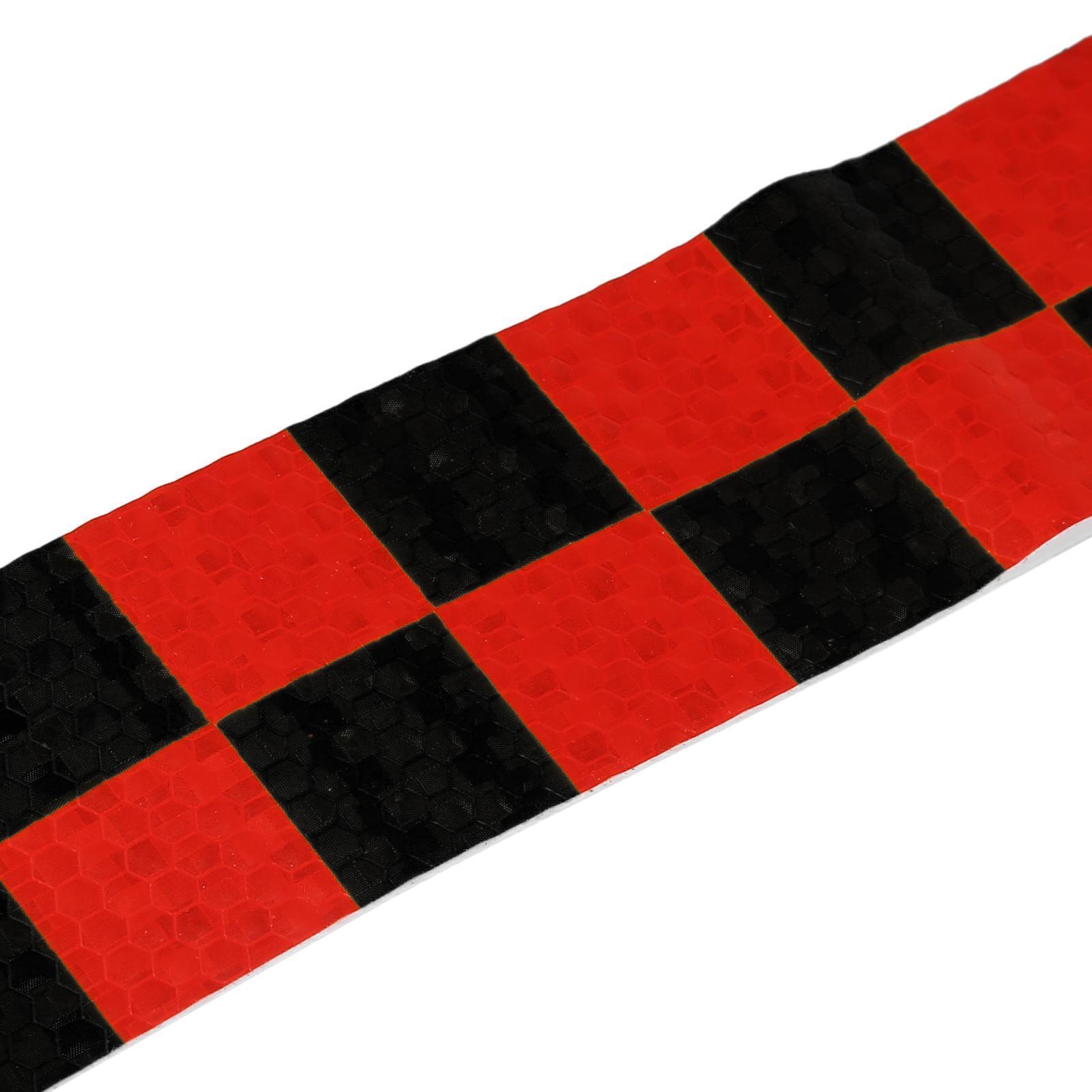 1pcs Reflective Safety Caution Tape Adhesive Marking Signs for Cars Black Red