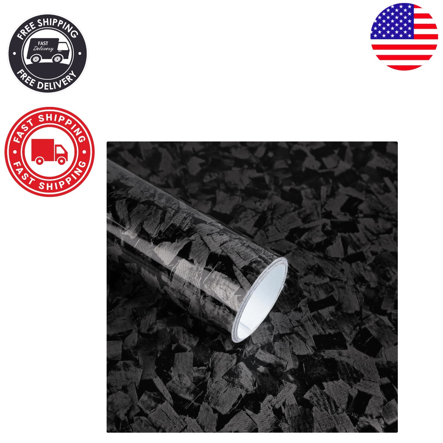 Versatile Automotive Gloss Carbon Fiber Vinyl – Easy to Install, 1ft x 5ft