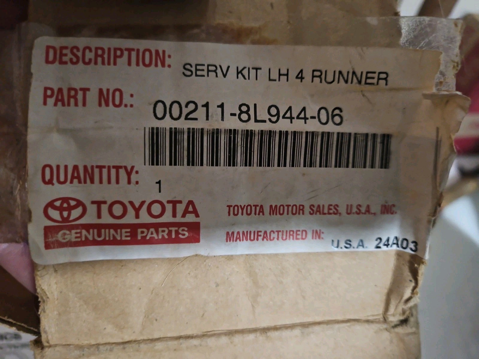1994 LH Toyota SR5 4Runner Truck Graphic Decal Stripe Kit NOS Silver/Black